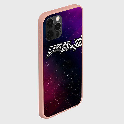 Чехол iPhone 12 Pro Max Darling in the FranXX gradient space / 3D-Светло-розовый – фото 2