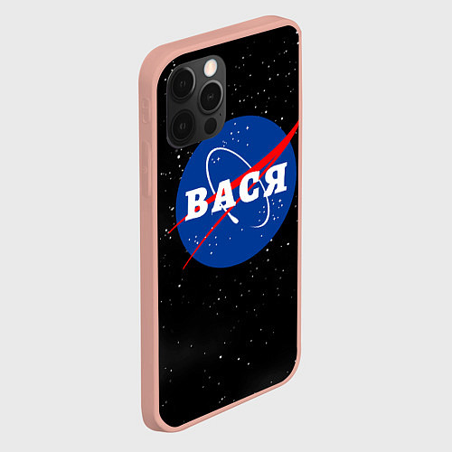 Чехол iPhone 12 Pro Max Вася Наса космос / 3D-Светло-розовый – фото 2