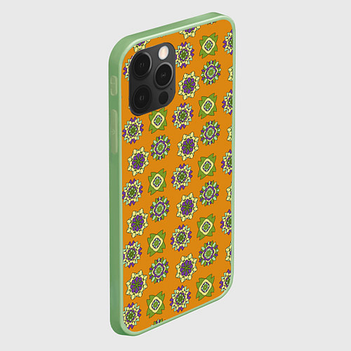 Чехол iPhone 12 Pro Max Мандала мозайка / 3D-Салатовый – фото 2