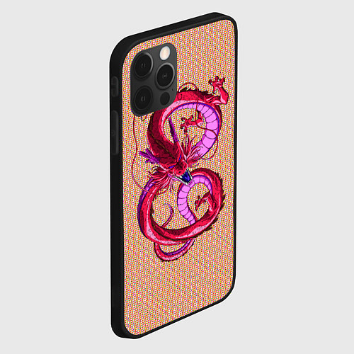 Чехол iPhone 12 Pro Max Красный дракон в форме цифры 8 / 3D-Черный – фото 2