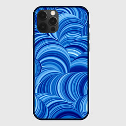 Чехол для iPhone 12 Pro Max Дуговой шлейф - синий паттерн, цвет: 3D-черный