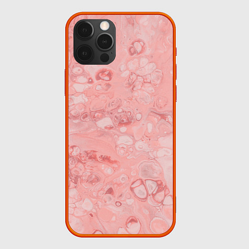 Чехол iPhone 12 Pro Max Розовые волны / 3D-Красный – фото 1