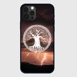 Чехол для iPhone 12 Pro Max Yggdrasil white rune, цвет: 3D-черный