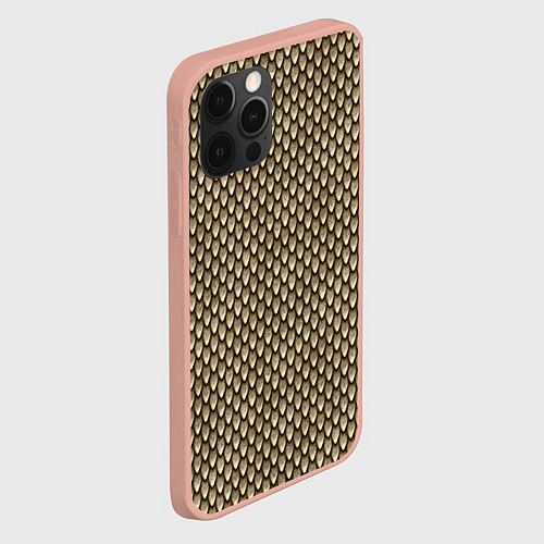Чехол iPhone 12 Pro Max Чешуя золотого дракона / 3D-Светло-розовый – фото 2