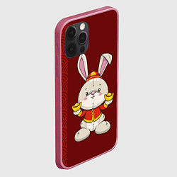 Чехол для iPhone 12 Pro Max Китайский кролик, цвет: 3D-малиновый — фото 2