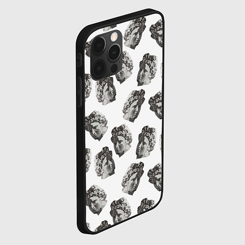 Чехол iPhone 12 Pro Max Аполлон - паттерн / 3D-Черный – фото 2