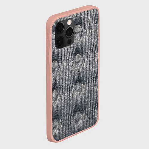 Чехол iPhone 12 Pro Max Мебельная обивка - текстура / 3D-Светло-розовый – фото 2