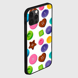 Чехол для iPhone 12 Pro Max Разноцветные пуговицы - паттерн, цвет: 3D-черный — фото 2