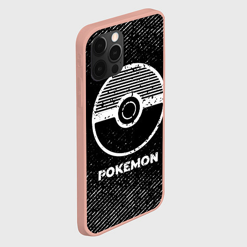 Чехол iPhone 12 Pro Max Pokemon с потертостями на темном фоне / 3D-Светло-розовый – фото 2