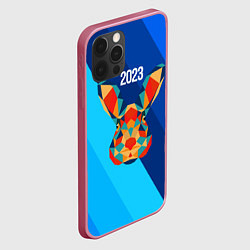 Чехол для iPhone 12 Pro Max Кролик из мозаики 2023, цвет: 3D-малиновый — фото 2