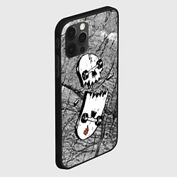 Чехол для iPhone 12 Pro Max Расколотый скейтборд - иллюзия черепа, цвет: 3D-черный — фото 2