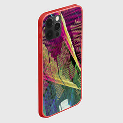 Чехол для iPhone 12 Pro Max Неоновые волнообразные линии, цвет: 3D-красный — фото 2