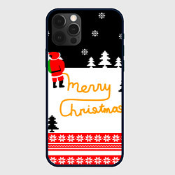 Чехол для iPhone 12 Pro Max Merry christmas - Санта Клаус, цвет: 3D-черный