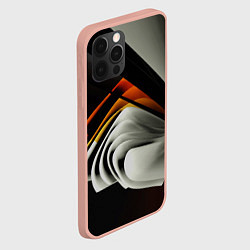 Чехол для iPhone 12 Pro Max Абстрактные волнистые листы во тьме, цвет: 3D-светло-розовый — фото 2