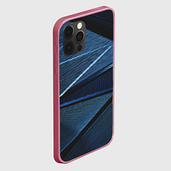Чехол для iPhone 12 Pro Max Тёмные геометрические линии и фигуры, цвет: 3D-малиновый — фото 2