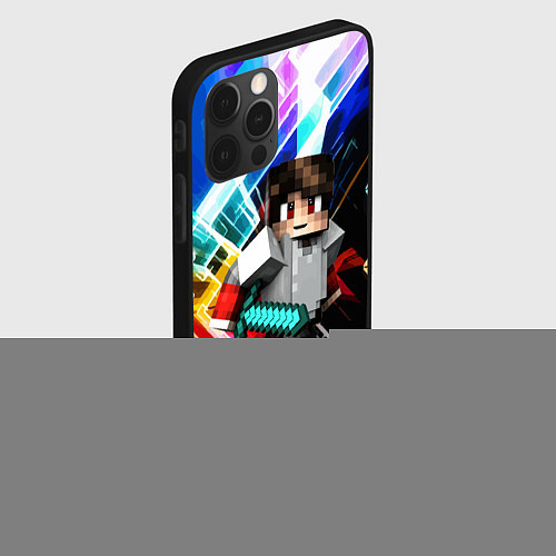 Чехол iPhone 12 Pro Max Minecraft - warrior - sword / 3D-Черный – фото 2