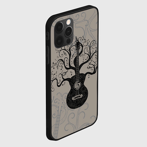 Чехол iPhone 12 Pro Max Разросшееся дерево гитара / 3D-Черный – фото 2