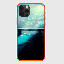 Чехол для iPhone 12 Pro Max Космические звёзды, небо и скамья, цвет: 3D-красный