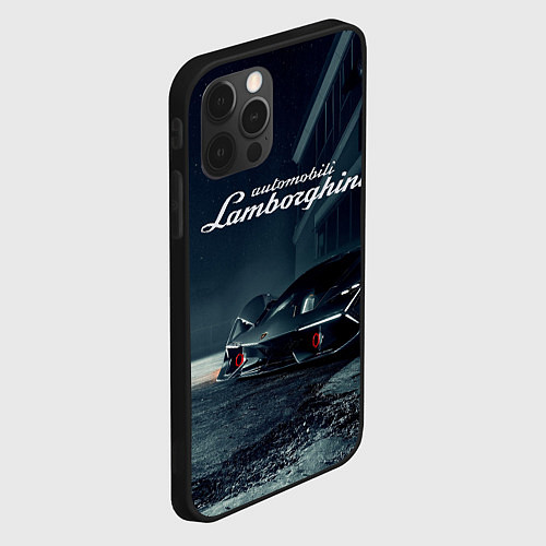 Чехол iPhone 12 Pro Max Lamborghini - power - Italy / 3D-Черный – фото 2