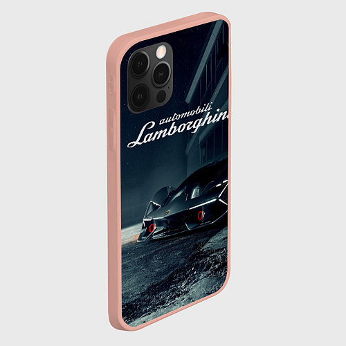 Чехол iPhone 12 Pro Max Lamborghini - power - Italy / 3D-Светло-розовый – фото 2