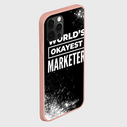 Чехол для iPhone 12 Pro Max Worlds okayest marketer - dark, цвет: 3D-светло-розовый — фото 2