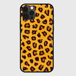 Чехол для iPhone 12 Pro Max Текстура леопарда, цвет: 3D-черный