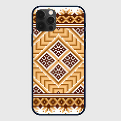Чехол iPhone 12 Pro Max Индейский пиксельный орнамент
