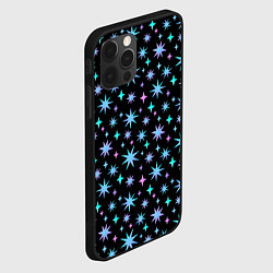 Чехол для iPhone 12 Pro Max Зимние цветные звезды, цвет: 3D-черный — фото 2