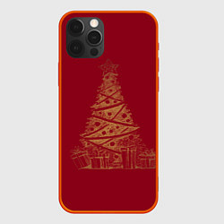 Чехол для iPhone 12 Pro Max Новогодняя ёлка, цвет: 3D-красный