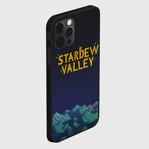 Чехол iPhone 12 Pro Max Ночь в Stardew Valley / 3D-Черный – фото 2