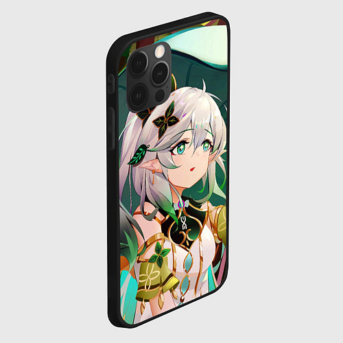 Чехол iPhone 12 Pro Max Нахида герой Genshin Impact / 3D-Черный – фото 2