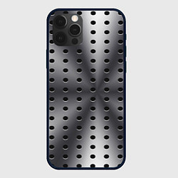 Чехол для iPhone 12 Pro Max Текстура перфорированного металла, цвет: 3D-черный