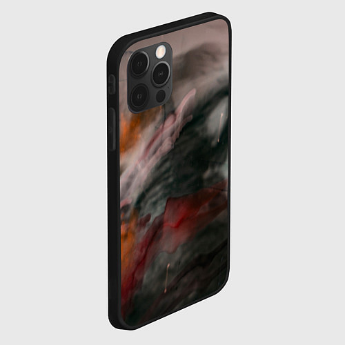 Чехол iPhone 12 Pro Max Темнота, тени и краски / 3D-Черный – фото 2