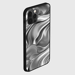 Чехол для iPhone 12 Pro Max Плавленное серебро, цвет: 3D-черный — фото 2