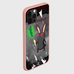 Чехол для iPhone 12 Pro Max Черный кролик разводит хрен, цвет: 3D-светло-розовый — фото 2