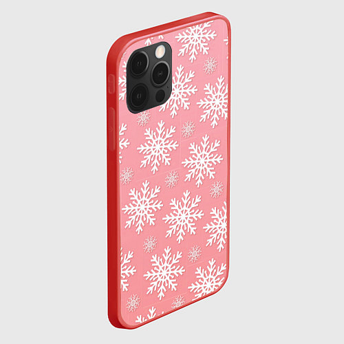 Чехол iPhone 12 Pro Max Снегопад / 3D-Красный – фото 2