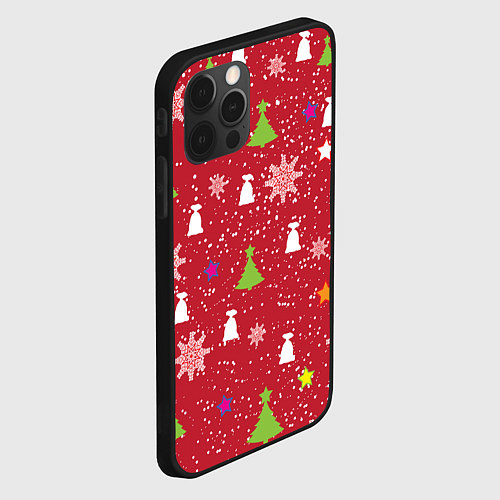 Чехол iPhone 12 Pro Max Red new year / 3D-Черный – фото 2