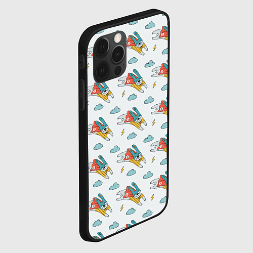 Чехол iPhone 12 Pro Max Супер-заяц / 3D-Черный – фото 2