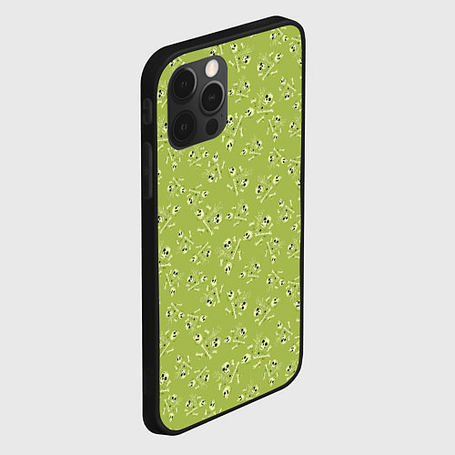 Чехол iPhone 12 Pro Max Череп и рука скелета / 3D-Черный – фото 2