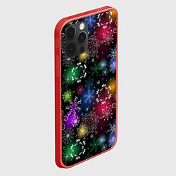 Чехол для iPhone 12 Pro Max Разноцветные узоры, цвет: 3D-красный — фото 2