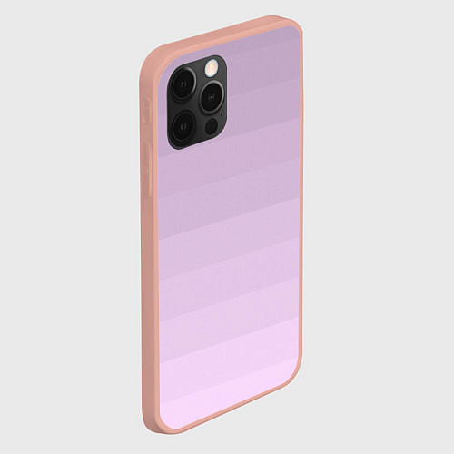 Чехол iPhone 12 Pro Max Монохромный полосатый розовато-сиреневый / 3D-Светло-розовый – фото 2