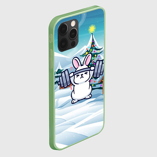 Чехол iPhone 12 Pro Max Зайчик со штангой / 3D-Салатовый – фото 2
