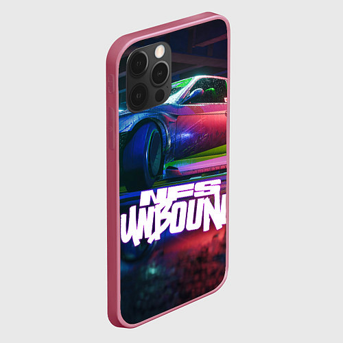 Чехол iPhone 12 Pro Max NFS unbound nissan drift / 3D-Малиновый – фото 2