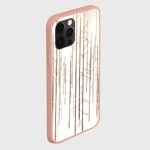 Чехол iPhone 12 Pro Max Абстрактные линии на светлом фоне / 3D-Светло-розовый – фото 2