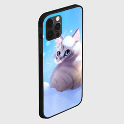 Чехол для iPhone 12 Pro Max Заснеженный котик, цвет: 3D-черный — фото 2
