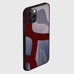 Чехол для iPhone 12 Pro Max Красные и розовые волнообразные пластины, цвет: 3D-черный — фото 2