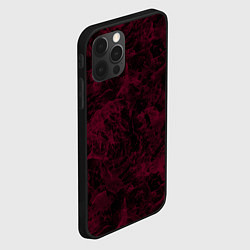 Чехол для iPhone 12 Pro Max Черный и бордовый мраморный узор, цвет: 3D-черный — фото 2