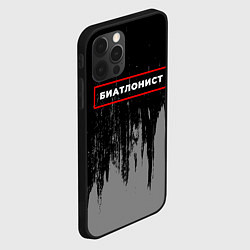 Чехол для iPhone 12 Pro Max Биатлонист - в красной рамке на темном, цвет: 3D-черный — фото 2