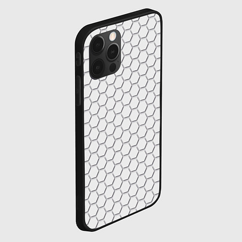 Чехол iPhone 12 Pro Max Белый ромб / 3D-Черный – фото 2