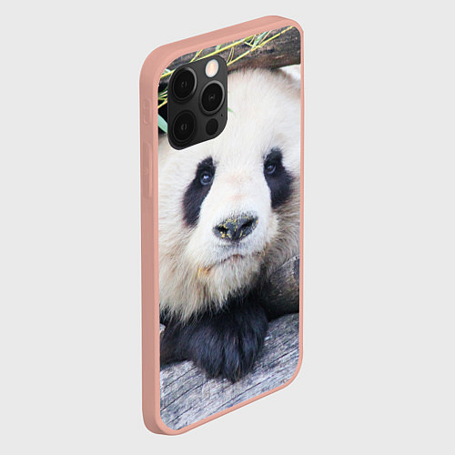 Чехол iPhone 12 Pro Max Панда отдыхает / 3D-Светло-розовый – фото 2